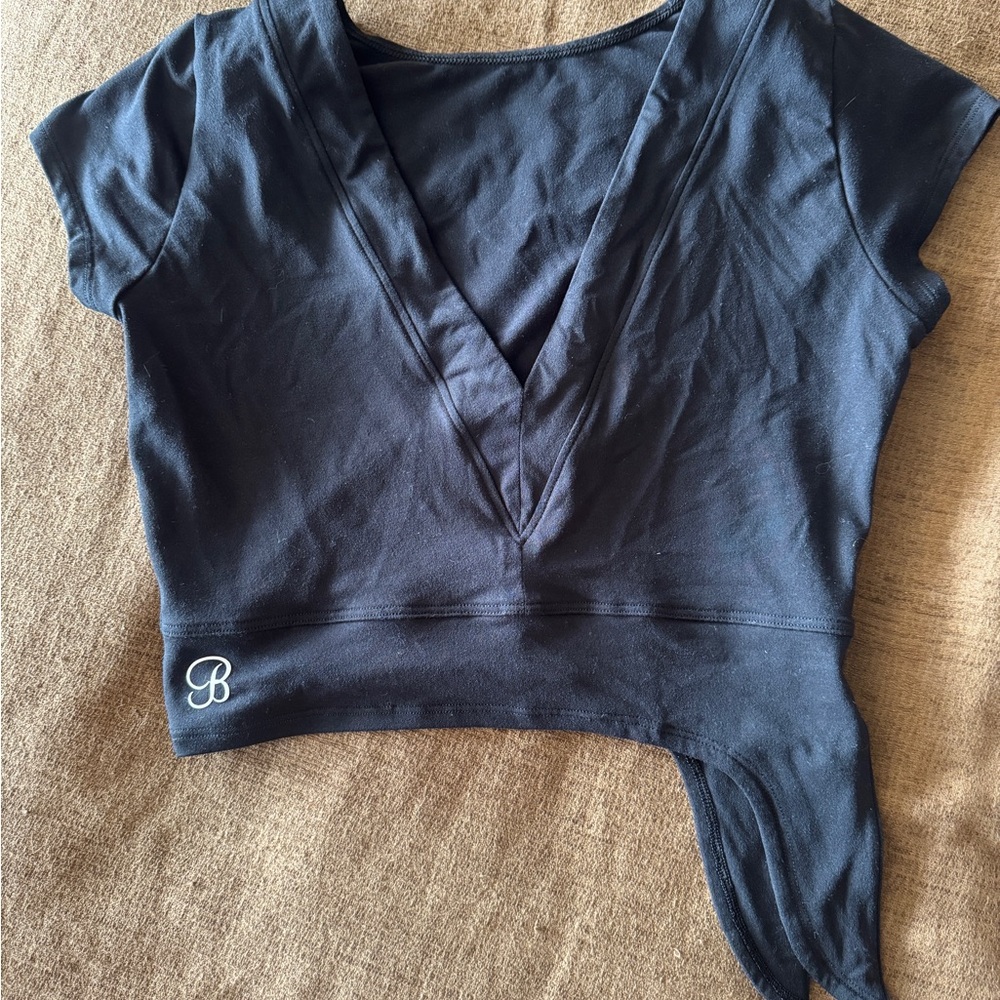Bombshell Sportswear Blue Asymmetrical Crop Blouse